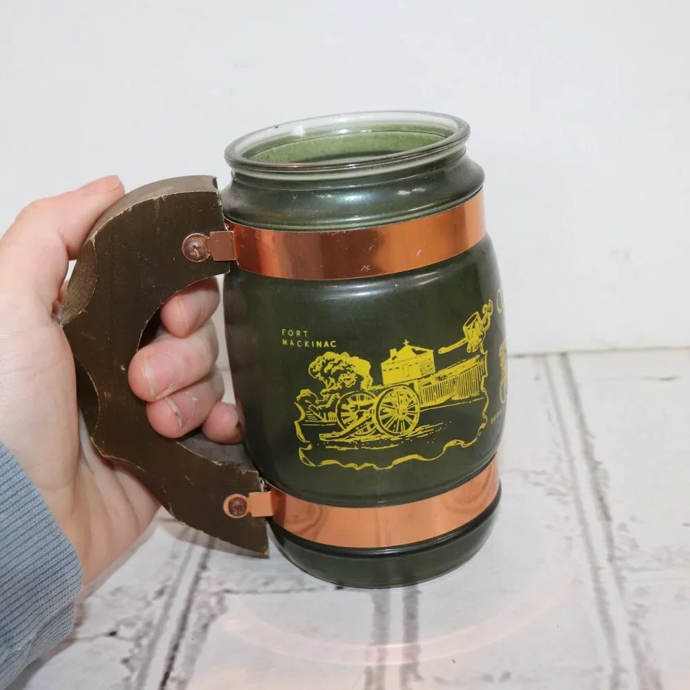 🏞️ Mackinac Island Mug · Vintage Glass, Wood & Copper · 5